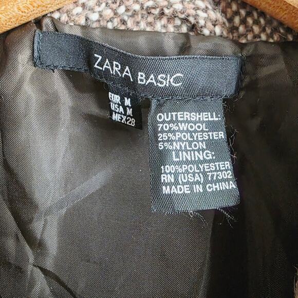 Zara Wool Brown Double-Breasted Peacoat - Picture 6 of 12